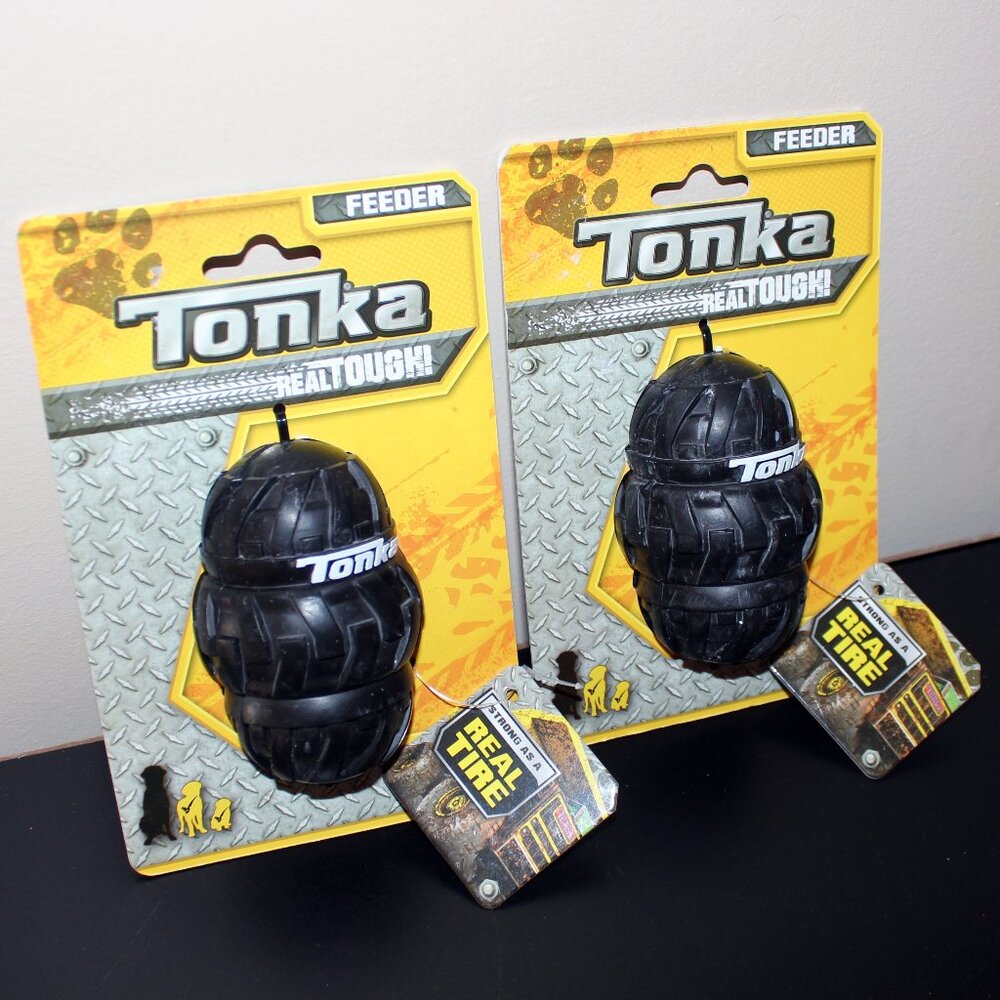 3/$28❤️new Tonka Real Tough Tri-Stack Tread Feeder Dog Feeder Small / Medium